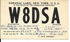 QSL  1934 Saranac Lake New York   radio card picture