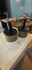 Retro MCM Pendant Lights Black With Diffuser Amber And Clear Glass Rods Must See picture