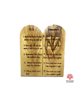 Ten Commandments Olive Wood Hand Made Holy Land Gifts Christian Home Decoration picture