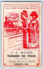 1880's SOLON ME*MOORE*HAIRDRESSER SEGARS (CIGARS) SMALL BEERS*CANNED WORMS BAIT? picture