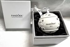 2011 Pandora Porcelain White Ball Christmas Ornament Unforgettable Moments w/Box picture