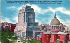 Dominion Square St James Cathedral Sun Life Building Montreal Canada Postcard picture