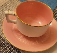 Rare antique ejd bodley pink bamboo handle teacup&saucer, aesthetic movement picture
