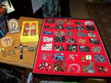 Lot 25+ Vintage Rosaries w/ Display case  Rosary Bracelets 15 Metals extras picture