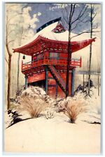 c1936 Rift Clouds Red Pagoda Fairmount Park Philadelphia Pennsylvania Postcard picture