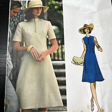 Vintage 1960s Vogue 1048 Sybil Connolly Mod A-Line Dress Sewing Pattern 8 CUT picture