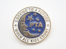 PTA Moon Stars Looking To A Future When All Kids Count Vintage Lapel Pin picture
