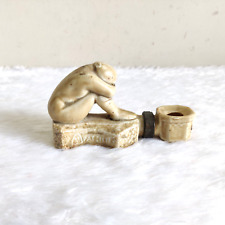 19c Vintage Half Nude Lady Porcelain Ink Tank Japan Rare Office Collectible IP17 picture