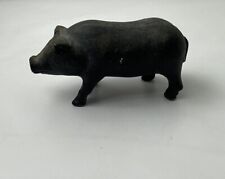 Vtg Cast Iron Black Standing Pig Hog Farm Animal Statue Figure Farmhouse Decor picture