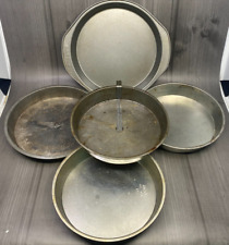 Vintage Lot of 5 Round Cake Pans Ecko and Bakers Secret 2 with Sliders 8in 9in picture