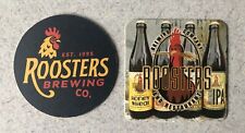 2 (TWO) Roosters Brewing Company Ogden Utah Beer Coasters - New picture