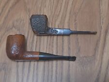Lot of 2 Unmarked Vintage Estate Pipe Rusticated Smoked picture