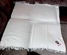 FARIBO Wool Sports Blanket Tailgate Throw Ohio State Embroidery Cream VTG picture