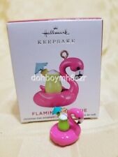 Hallmark 2020 Flamingo Floatie pool mini miniature Christmas Ornament picture