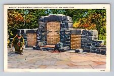 New Haven CT-Connecticut, Margaret Fisher Memorial Fireplace, Vintage Postcard picture
