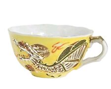VTG Porcelain Yellow Tea/ Coffee Cup  Handpainted 3D Dragonware Japan picture