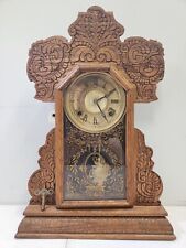 Antique 1897 E. Ingraham Clock Co GINGERBREAD KITCHEN MANTEL CLOCK Cayuga picture