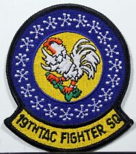 USAF 19th Tactical Fighter Squadron Full Colored Crest Insignia Emblem Patch V2 picture