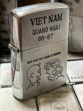 1966 Vietnam Zippo Used Vintage War Charlie Brown 66 - 67 QUANG NGAI From Japan picture