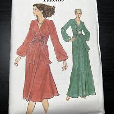 Vintage 1970s Vogue 9942 Loose Fit Mock Wrap Dress Sewing Pattern 16 M/L UNCUT picture