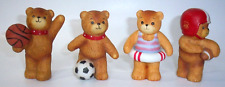 (4) Enesco Lucy & Me 1980 Football Soccer Basketball & 1985 Swimmer Sports Bears picture