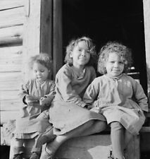 Black and White Photo Three Sisters on the Step  8x10 Reprint  A-16 picture