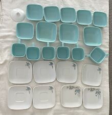 VTG BROOKPARK Melamine Plastic TURQUOISE Blue 25 pc Lot Cups Saucers Bowl Dish picture
