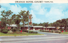 Tampa FL Florida, Orange Hotel Court Advertising, Vintage Postcard picture
