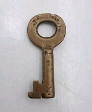Antique / Vintage Brass Hollow Barrel Door Cabinet Padlock Lock Skeleton Key picture