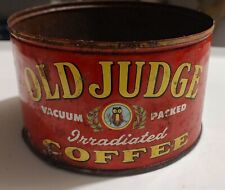Vintage OLD JUDGE Irradiated Coffee, Nuclear Age 1 pound Tin Can St.Louis Mo.  picture