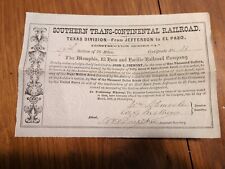 Southern Trans-Continental Railroad Bond Signed By John C. Fremont Rare picture