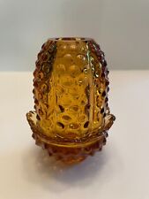 Vintage 1960's Fenton Amber Hobnail Fairy Light - never used, perfect condition picture