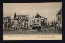EUROPEAN WAR 1914-15 RUINS of TERMONDE (Belgium) Grand Palace people horse not P picture