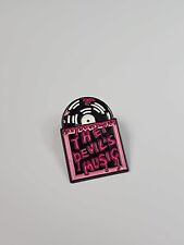 The Devil's Music Lapel Pin Vinyl Record Shades of Pink White & Black Colors picture