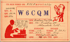 1931 W6CQM Glendale California Ham Radio Amateur QSL Card Postcard Vtg picture
