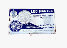 1940s Vintage Leo Mantle Lamps Lantern Advertising Enamel Sign Board Rare EB168 picture