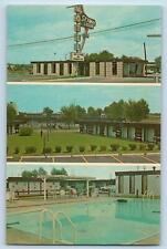 Evansville Indiana IN Postcard Skyway Lodge And Restaurant c1960's Swimming Pool picture