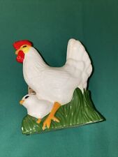 Beautiful Vintage Rooster Chicken Napkin Holder Ceramic 1983 picture