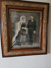 Antique Large Wooden Frame with Gold Trim from 1884 picture