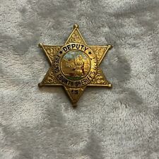 Vintage Obsolete Fresno County Deputy Sheriff Badge CA 6 Point Star ENTENMANN picture