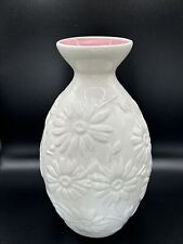 Vintage Sandra Magsamen Pottery White And Pink Floral Daisy Lennox Like Vase. picture