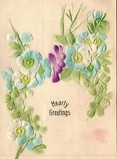 1908 HEARTY GREETINGS SINKING SPRINGS PA FLORAL EMBOSSED POSTCARD 20-219 picture