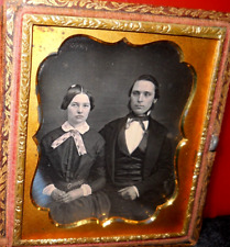 1/6th Size Daguerreotype of young couple in half case picture