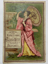 1881 FLORIDA WATER PERFUMES Trade Card Beautiful Asian Woman Murray & Lanman A0 picture