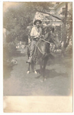 c1915 Real Photo PC: Lawrence McGrew Riding a Horse, East Church St, Urbana IL picture