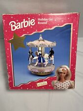 Vintage 1998 Mr. Christmas Barbie Holiday Go Round Lighted Musical Carousel picture