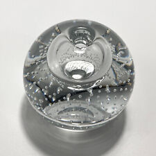 Vintage Bubble Glass Crystal Paperweight Bud Vase Pen Holder - Made in Poland picture
