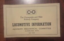Chesapeake & Ohio Railway Locomotive Info Cleveland Ohio May 1943 picture