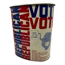VTG 60s Vote Republican Trash Can Waste Bucket Democrat Gag Gift Election MCM picture