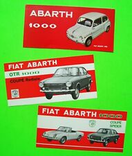 Lot/3 ca 1962 FIAT ABARTH 1000 SMALL COLOR 2-SIDED SHEETS & FOLDER BROCHURE Xlnt picture